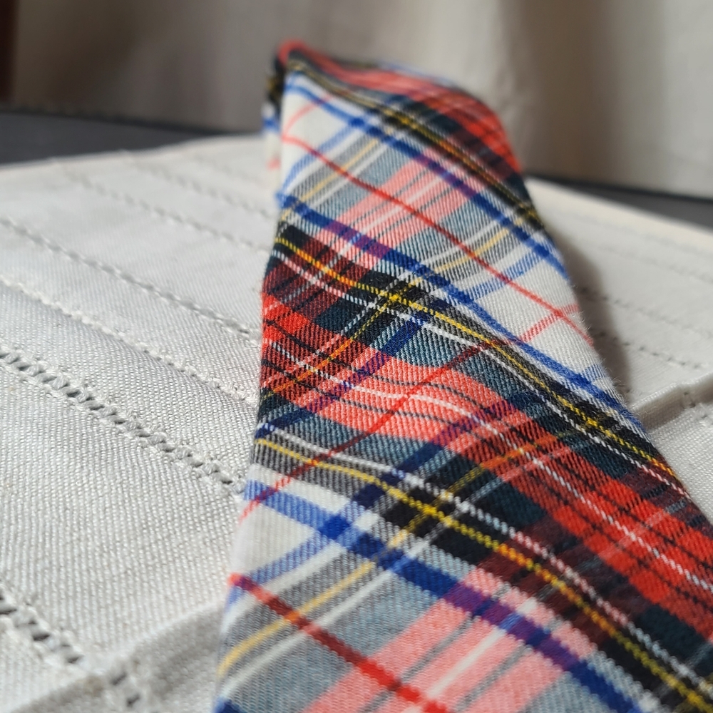 Viyella Vintage plaid tie Michelson's of London England made in Scotland - Picture 7 of 7
